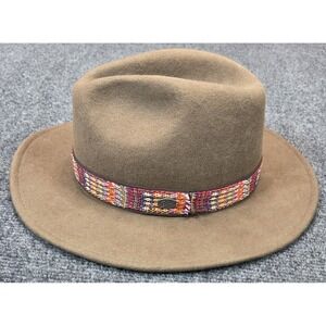 Bailey of Hollywood Fedora Hat Mens Medium 57cm Dusty Brown Wool
